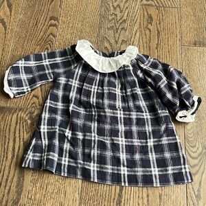 9 month baby tartine et chocolat navy stripe white collar dress special occasion